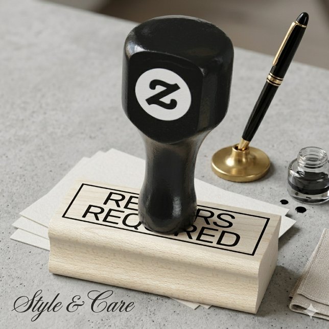Two Line Repairs Required Custom Rubber Stamp (Two Line Repairs Required Custom Rubber Stamp)