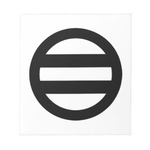 Two lines, encircled notepad
