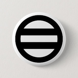 Two lines, encircled pinback button