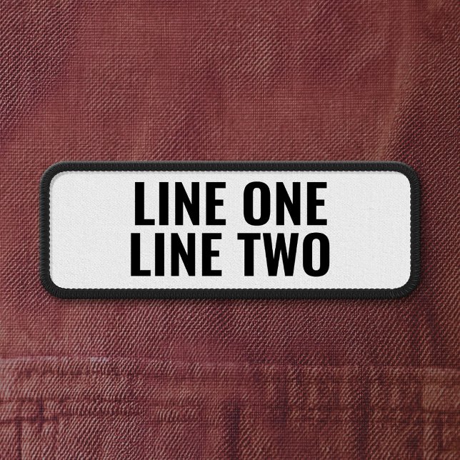 Two Lines of Custom Text - Black and White Patch (Custom Patch)