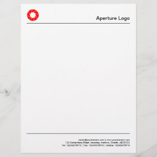 Two Lines - Red Aperture Logo Letterhead