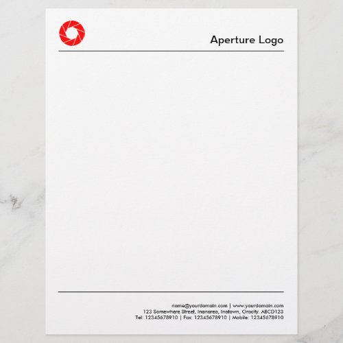 Two Lines _ Red Aperture Logo Letterhead