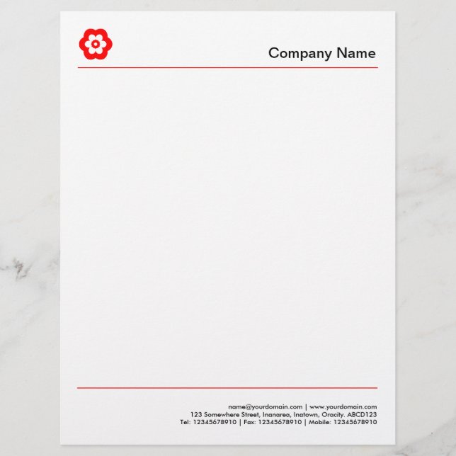 Two Lines - Red Letterhead (Front)