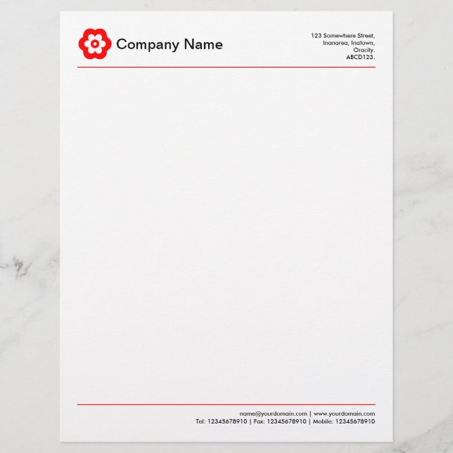 Two Lines v2 - Red Letterhead (Front)
