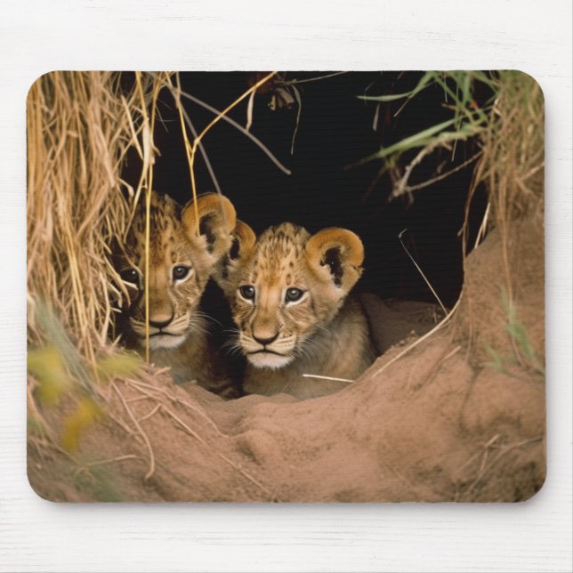 Two Lion Cubs Mouse Pad (Front)