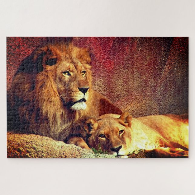 Two Lions Jigsaw Puzzle (Horizontal)
