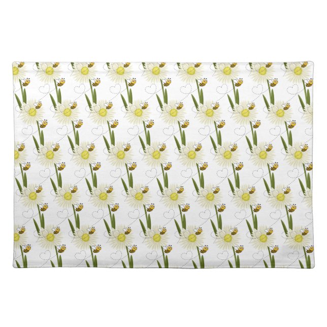 Two little and cute bees cloth placemat (Front)