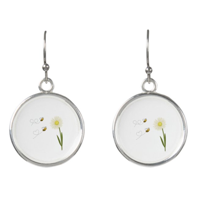 Two little and cute bees earrings (Front)