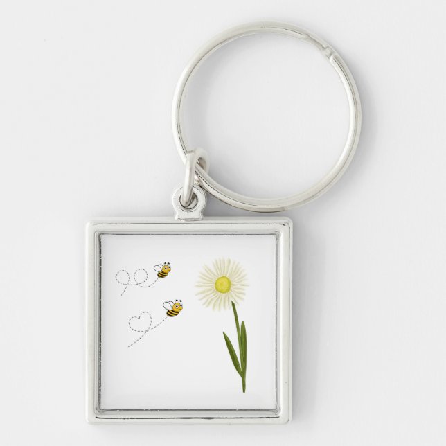 Two little and cute bees keychain (Front)