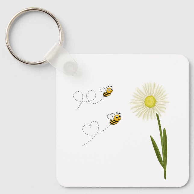 Two little and cute bees keychain (Front)