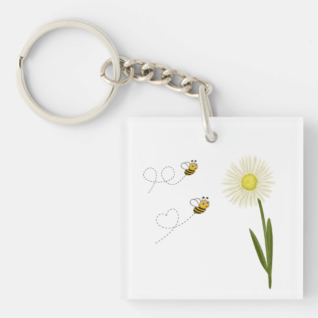 Two little and cute bees keychain (Front)
