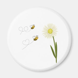 Two little and cute bees magnet