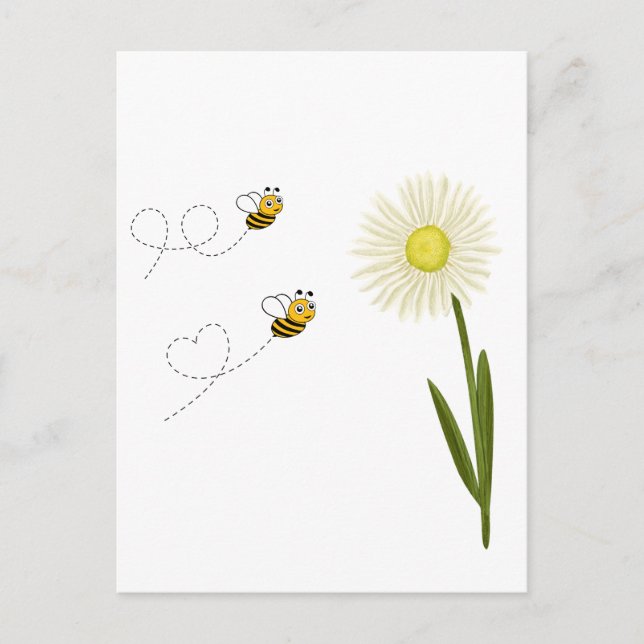 Two little and cute bees postcard (Front)