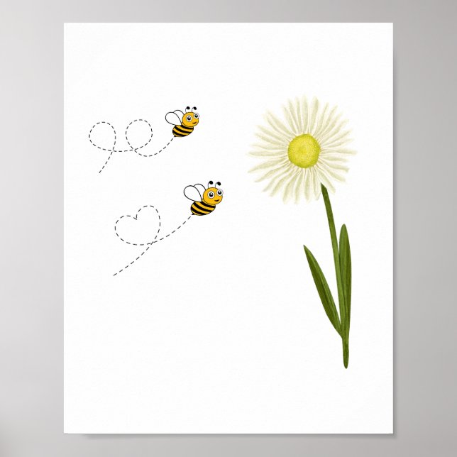 Two little and cute bees poster (Front)