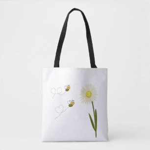 Two little and cute bees tote bag