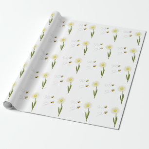Two little and cute bees wrapping paper