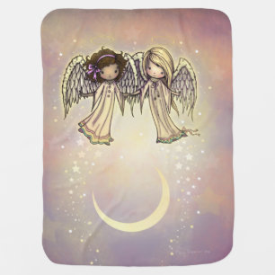 Two Little Angels on a Twinkling Night Art Baby Blanket