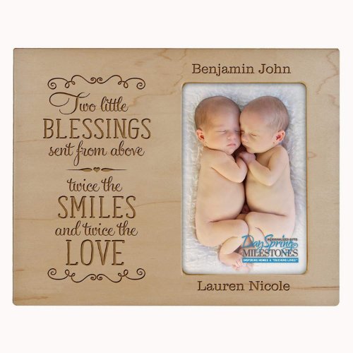 Two Little Blessings Baby Maple Wooden Photo Frame