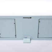 Two Little Blessings Cute Blue Wooden Photo Frame (Back)