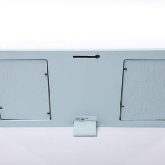 Two Little Blessings Cute Blue Wooden Photo Frame (Back)