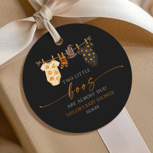 Two Little Boos Are Almost Due! Baby Shower Favor Tags