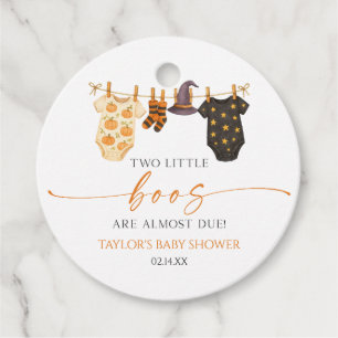 Two Little Boos Are Almost Due! Baby Shower Favor Tags