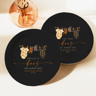 Two Little Boos Are Almost Due! Baby Shower Paper Plates