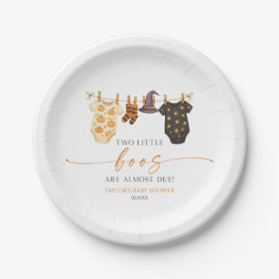 Two Little Boos Are Almost Due! Baby Shower Paper Plates