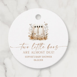Two Little Boos Ghost Wildflower Twins Baby Shower Favor Tags