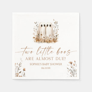 Two Little Boos Ghost Wildflower Twins Baby Shower Napkins