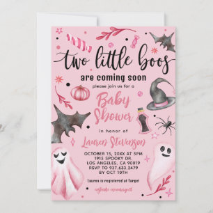 Two Little Boos Halloween Baby Shower Invitation