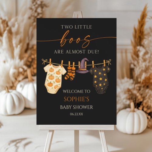 Two Little Boos Halloween Baby Shower Welcome Sign