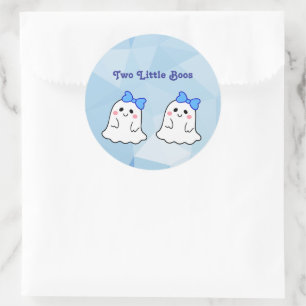 Two LIttle Boos Twin Halloween Theme Classic Round Sticker