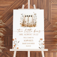 Two Little Boos Twins Baby Shower Welcome Sign