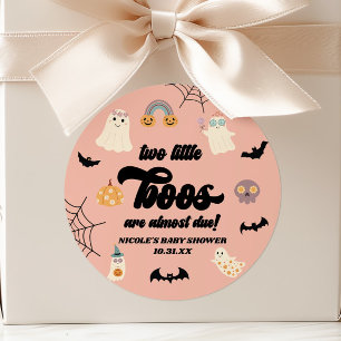 Two Little Boos Twins Halloween Baby Shower Classic Round Sticker