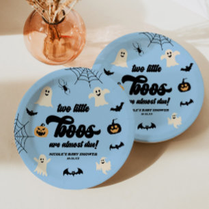 Two Little Boos Twins Halloween Baby Shower Paper Plates