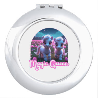 Two little cute ponies — Magic Queen Compact Mirror