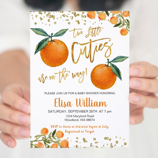 Two little cutie is on the way invitation (Creator Uploaded)