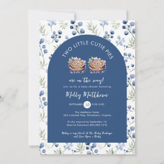 Two Little Cutie Pies Blueberry Baby Shower  Invitation