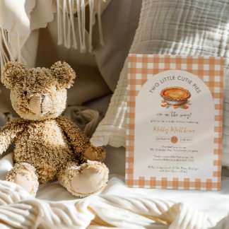 Two Little Cutie Pies Fall Pumpkin Baby Shower Invitation