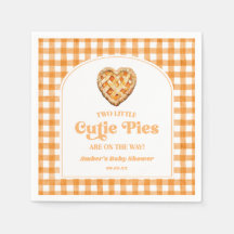 Two Little Cutie Pies Retro Twins Baby Shower