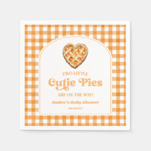 Two Little Cutie Pies Retro Twins Baby Shower Napkins