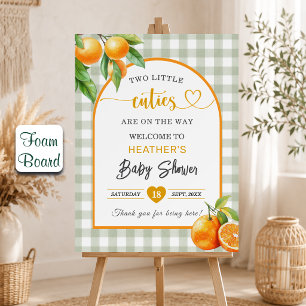 Two Little Cuties are on the Way Baby Shower Foam Board