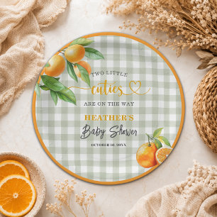 Two Little Cuties are on the Way Baby Shower Paper Plates
