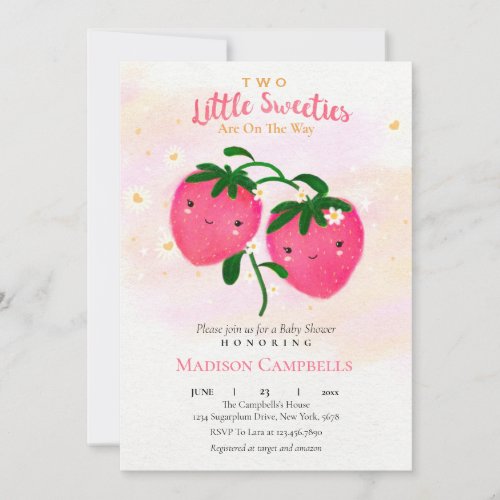 Two Little Cuties Are On The Way Invitation