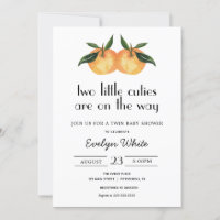 Two Little Cuties Are On the Way Twin Baby Shower Invitation