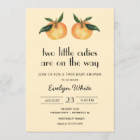 Two Little Cuties Are On the Way Twin Baby Shower Invitation