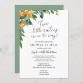 Two Little Cuties Baby Shower by Mail Invitation (Front/Back)