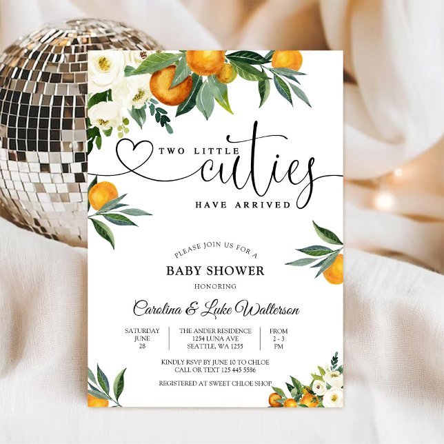 Two Little Cuties Baby Shower Invitation (Creator Uploaded)