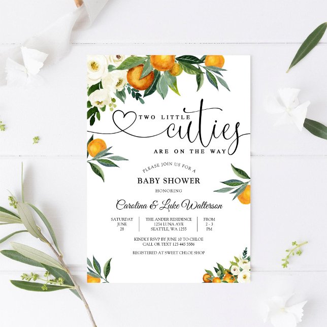 Two Little Cuties Baby Shower Invitation (Creator Uploaded)